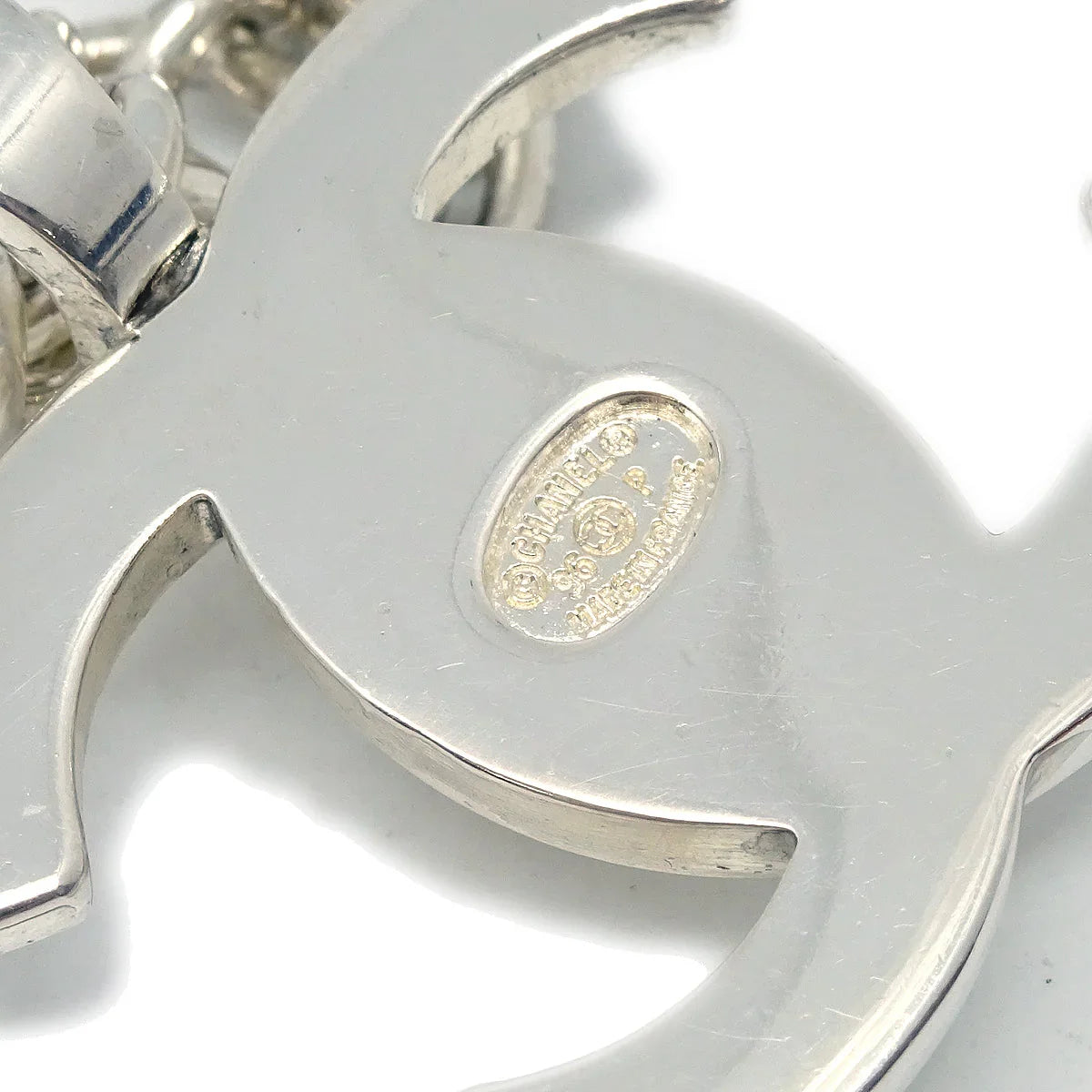 Chanel Turnlock Chain Necklace Silver 96P