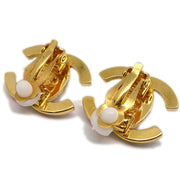 Chanel Rhinestone Turnlock Earrings Gold Small 96A