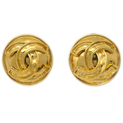 Chanel Button Earrings Gold 94P