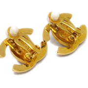 Chanel Rhinestone Turnlock Earrings Gold Small 96A