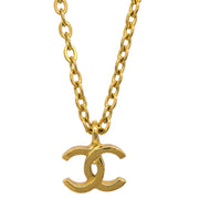 Chanel Mini CC Chain Pendant Necklace Gold 376