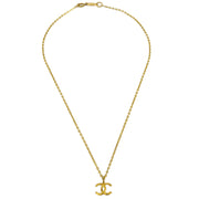 Chanel Mini CC Chain Pendant Necklace Gold 376