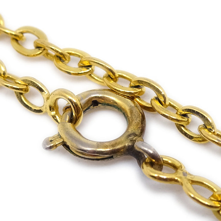 Chanel Mini CC Chain Pendant Necklace Gold 376