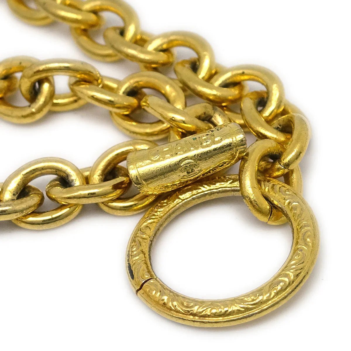 Chanel Mademoiselle Gold Chain Pendant Necklace