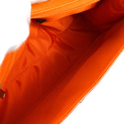 Chanel 2000-2001 Orange Patent leather Mademoiselle Lock Straight Flap Shoulder Bag