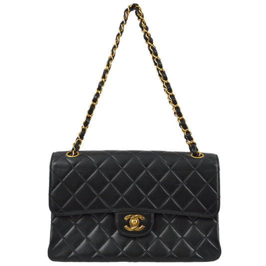 Chanel 1994-1996 Black Lambskin Medium Double Sided Classic Flap Bag