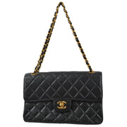 Chanel 1994-1996 Black Lambskin Medium Double Sided Classic Flap Bag