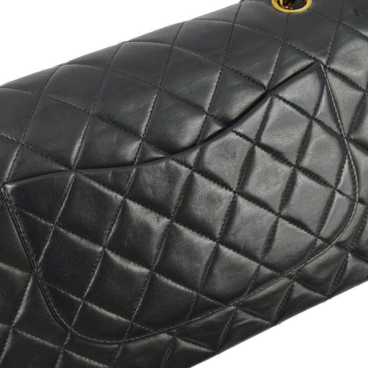 Chanel 1996-1997 Black Lambskin Medium Classic Double Flap Bag