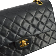 Chanel 1996-1997 Black Lambskin Medium Classic Double Flap Bag