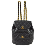 Chanel 1996-1997 Black Lambskin Large Duma Backpack