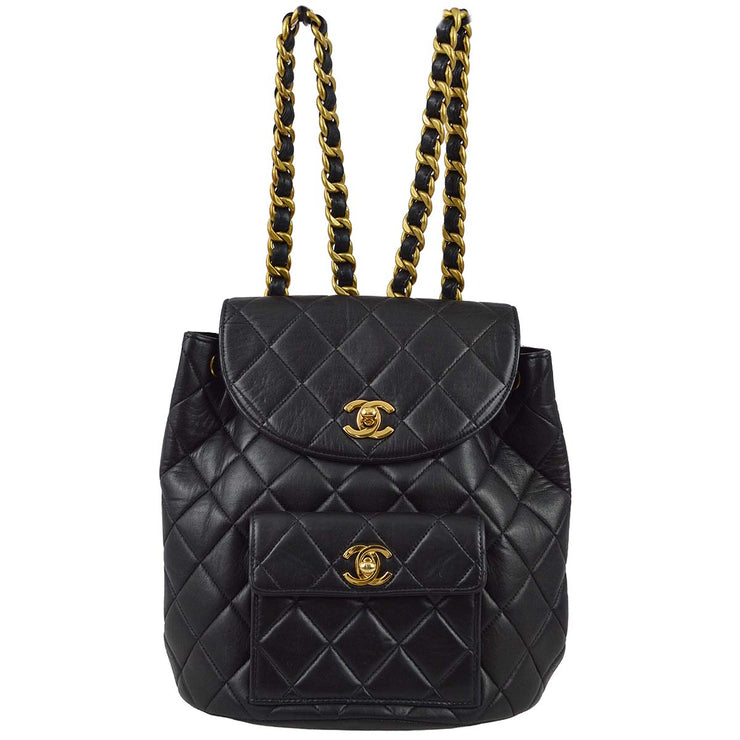 Chanel 1996-1997Black Lambskin Large Duma Backpack