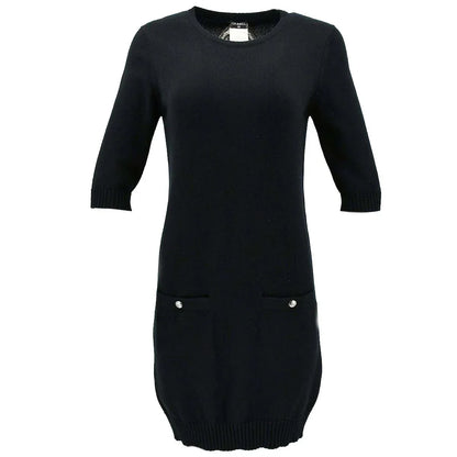 Chanel 2008 fall CC-button cashmere dress #38