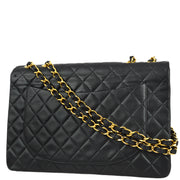 Chanel 1991-1994 Black Lambskin Maxi Classic Flap Bag