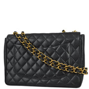 Chanel 1994-1996 Black Caviar Jumbo Classic Flap Bag