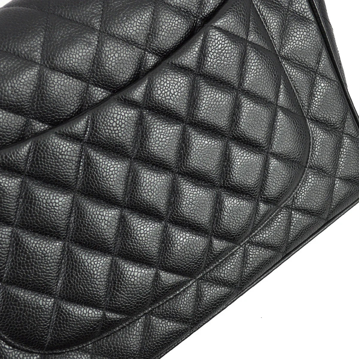 Chanel 1994-1996 Black Caviar Jumbo Classic Flap Bag