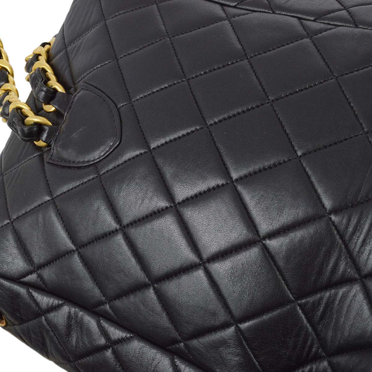 Chanel 1994-1996 Black Lambskin Large Duma Backpack