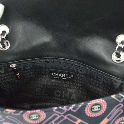 Chanel 2004-2005 Black Satin Lipstick Classic Single Flap Shoulder Bag