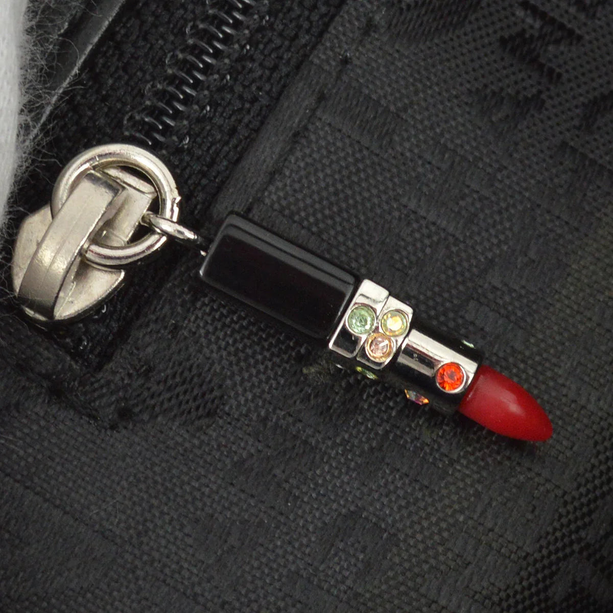 Chanel 2004-2005 Black Satin Lipstick Classic Single Flap Shoulder Bag