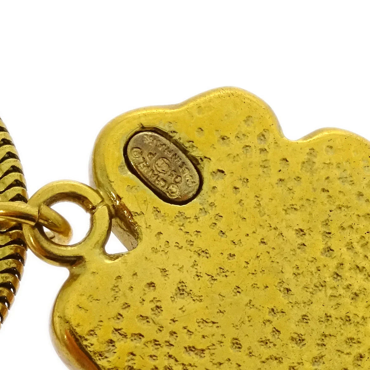 Chanel Clover Gold Chain Pendant Necklace 03P