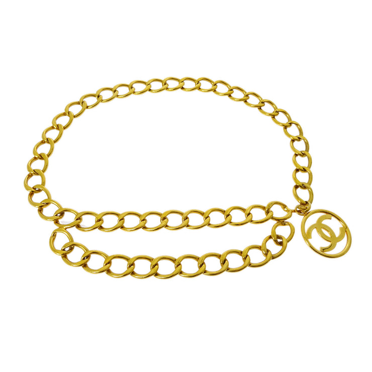 Chanel Medallion Gold Chain Belt 93A Small Good