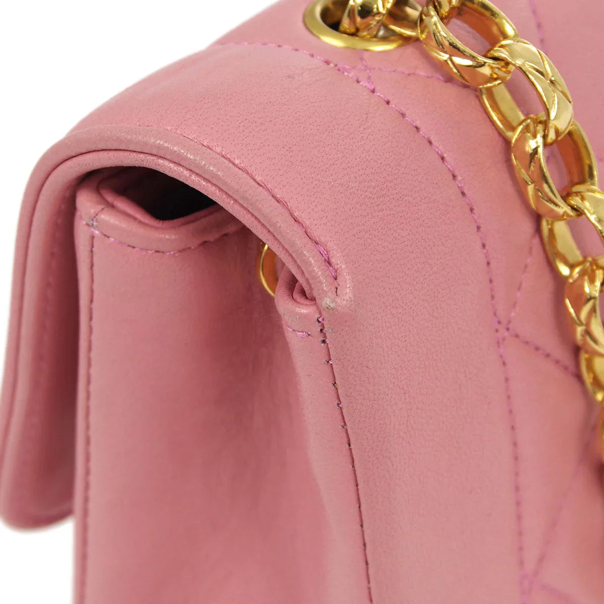 Chanel * 1989-1991 Pink Lambskin Border Flap Bag