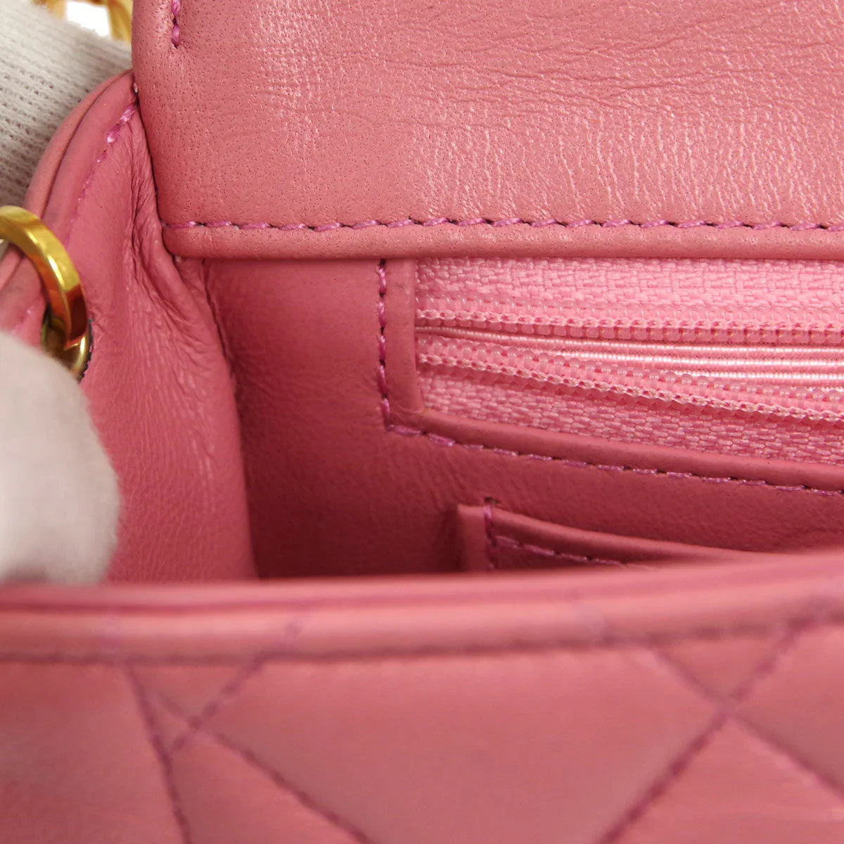 Chanel * 1989-1991 Pink Lambskin Border Flap Bag