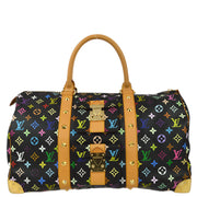 Louis Vuitton 2003 Black Monogram Multicolor Keepall 45 Duffle Bag M92640