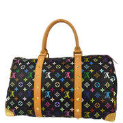 Louis Vuitton 2003 Black Monogram Multicolor Keepall 45 Duffle Bag M92640