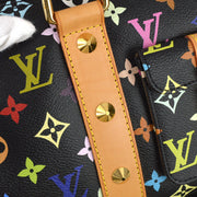 Louis Vuitton 2003 Black Monogram Multicolor Keepall 45 Duffle Bag M92640