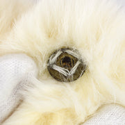 Chanel White Fur Bracelet Bangle Wristband