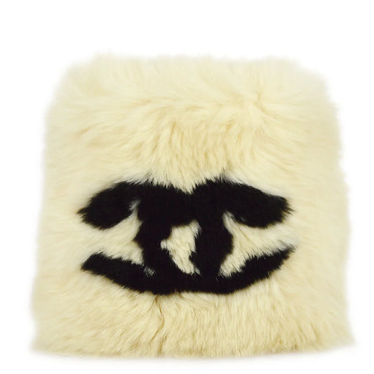 Chanel White Fur Bracelet Bangle Wristband