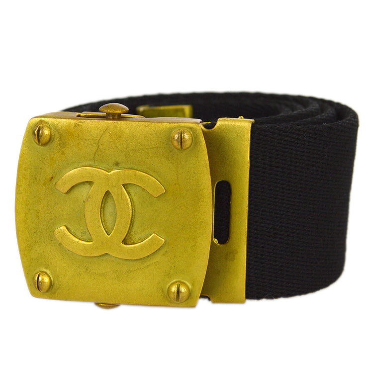 Chanel Black GI Belt 94A #75/30 Small Good