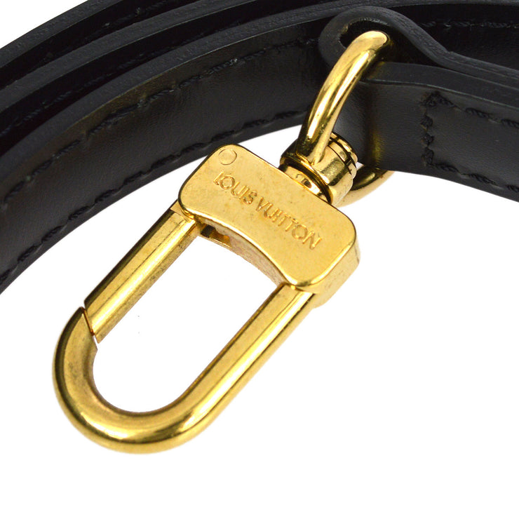 LOUIS VUITTON Leather Black Shoulder Strap