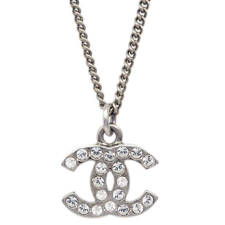 Chanel 2010 Crystal & Silver CC Necklace