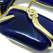 Chanel 1994 Gold & Blue Gripoix 'CC' Brooch