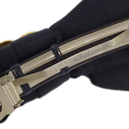 Chanel Bow Hair Barrette Black Satin