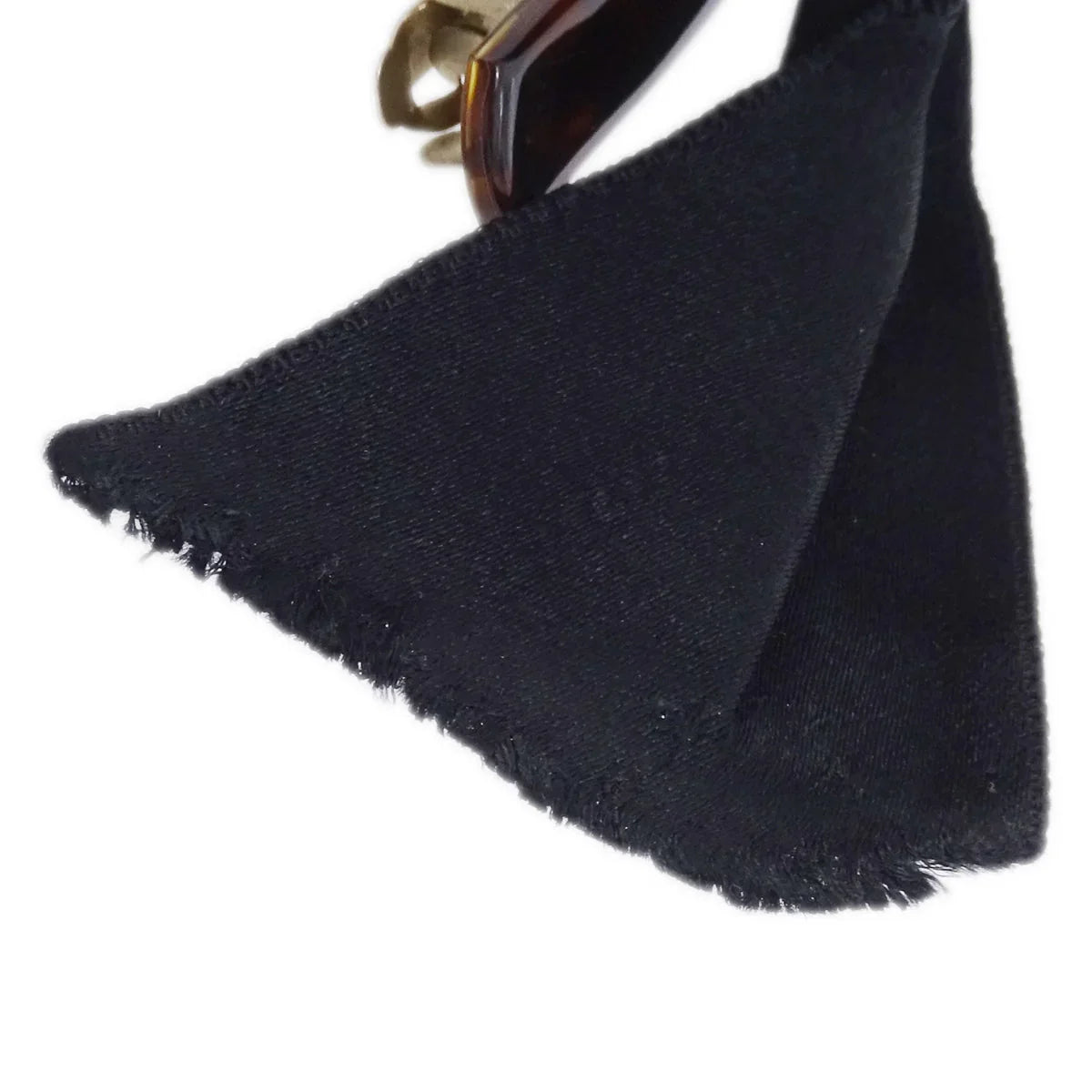 Chanel Bow Hair Barrette Black Satin