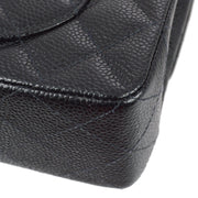 Chanel 2003-2004 Black Caviar Small Classic Double Flap Shoulder Bag