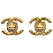 Chanel Turnlock Earrings Clip-On Gold Small 97P