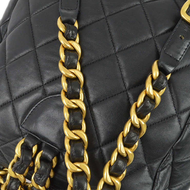 Chanel 1996-1997 Black Lambskin Large Duma Backpack