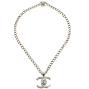 Chanel Turnlock Silver Chain Pendant Necklace 96P