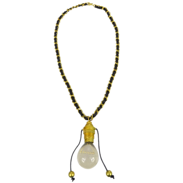 Chanel Light Bulb Gold Chain Pendant Necklace 94P
