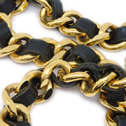 Chanel Medallion Chain Belt Gold Black Small Good