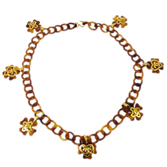 Chanel Acrylic Chain Belt Clover 95P