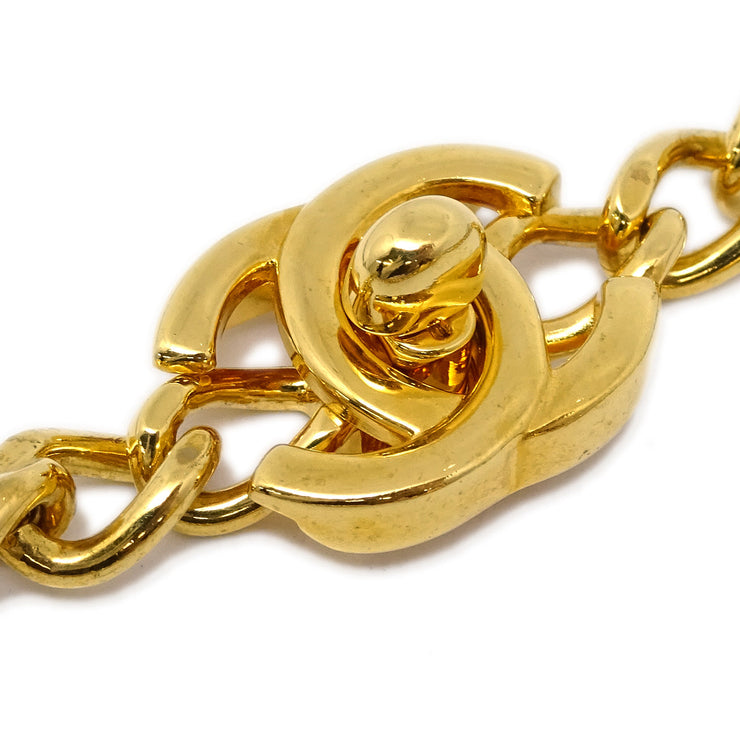 Chanel Turnlock Gold Chain Pendant Necklace 97P