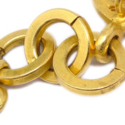 Chanel Heart Dangle Earrings Clip-On Gold 95P