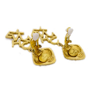 Chanel Dangle Earrings Clip-On Gold