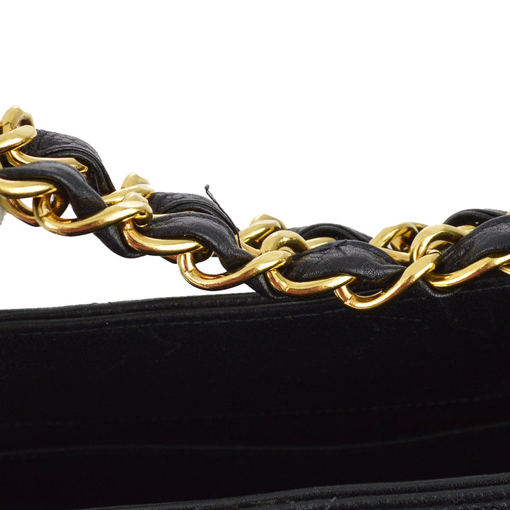 Chanel 1996-1997 Black Caviar Tote Chain Handbag