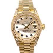 ロレックス オイスターパーペチュアルデイトジャスト 腕時計 Ref.69238 26mm 18KYG サファイア ダイヤモンド