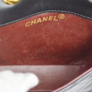 Chanel 1989-1991 Black Lambskin Straight Flap Bag